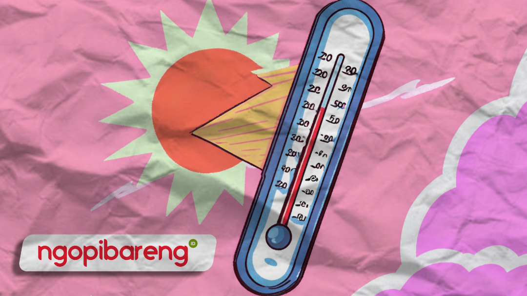 Prakiraan cuaca untuk wilayah Surabaya dan sekitarnya cerah berawan hingga suhu mencapai 35 derajat Celcius, Minggu 14 Januari 2024. (Ilustrasi: Chandra Tri Antomo/Ngopibareng.id)