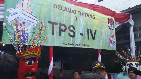 Tempat pemungutan suara (TPS) 4, Jalan Tanah Abang Timur Dalam, Gambir, Jakarta Pusat.