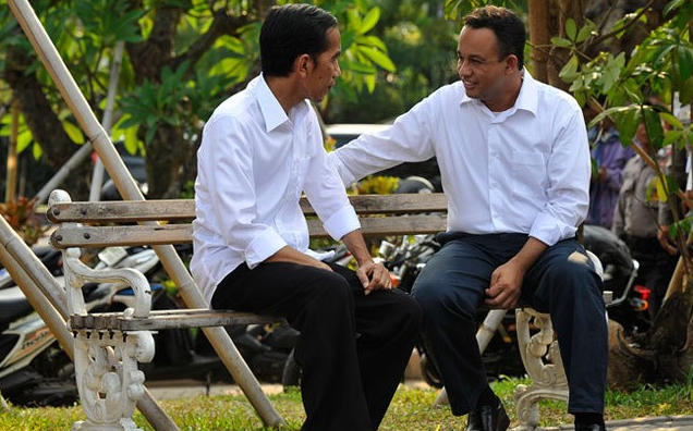 Jokowi dan Anies Baswedan saat masih satu kongsi.