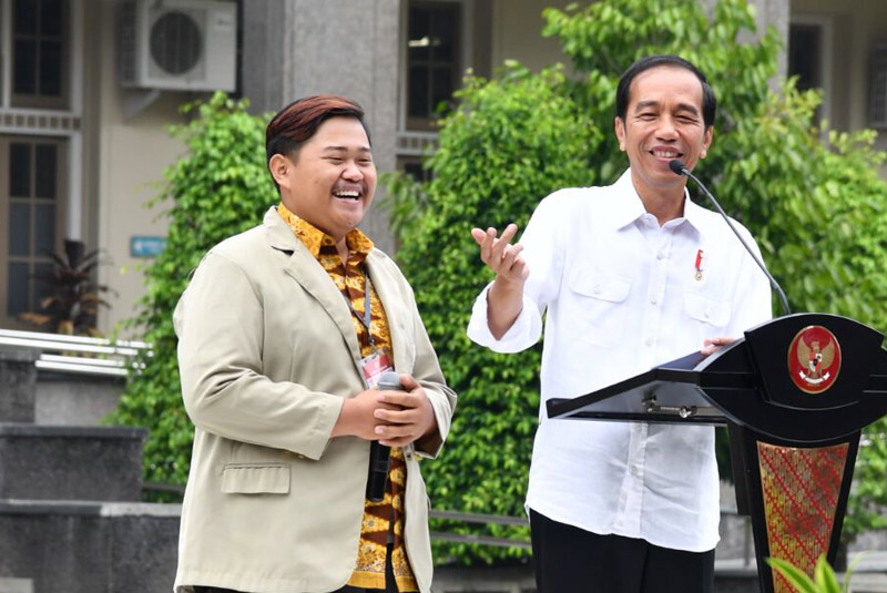  Presiden saat memberikan sambutan pada Kongres Pancasila Ke-9 yang dihelat di Kampus Universitas Gadjah Mada, Yogyakarta, Sabtu (22/7). (Foto: Biro Pers/Setpres)