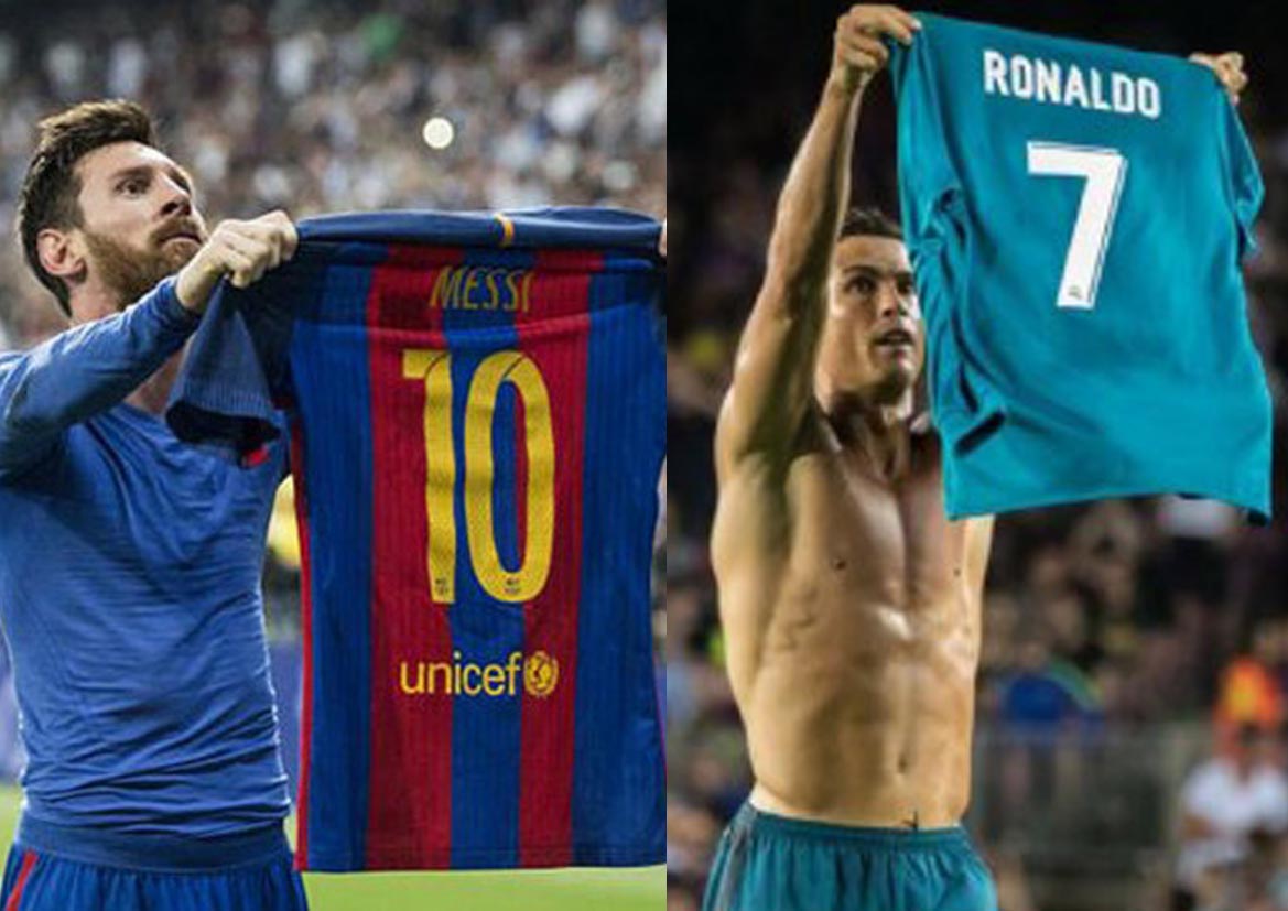 Gaya selebrasi Ronaldo di leg pertama Piala Super Spanyol 2017 menjadi heboh karena dianggap meledek Messi. 