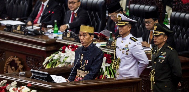 Presiden sampaikan  pidato kenegaraanya, di Gedung Parlemen, Senayan, Jakarta, Rabu (16/8). (Foto: Istimewa).