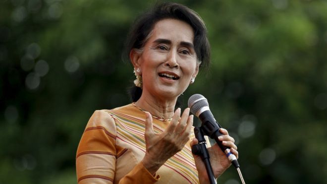 Aung San Suu Kyi, pemimpin de facto Myanmar. (foto; dok bbc)