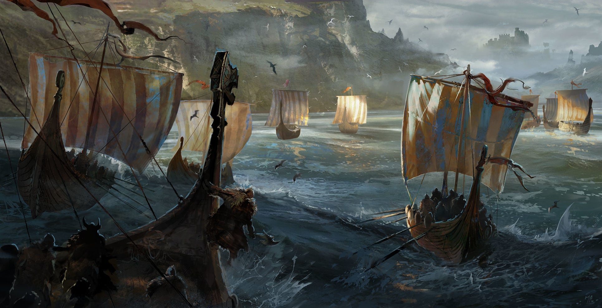 Ilustrasi kapal perang bangsa Viking