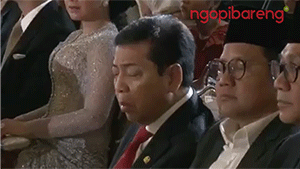 Setya Novanto tampak tertidur ditengah pernikahan Putri Jokowi, Kahiyang - Bobby.