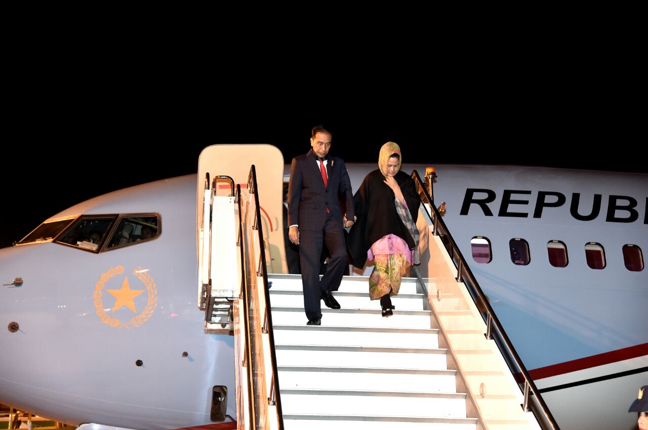 Presiden Joko Widodo tiba di Istanbul, Turki dengan menggunakan pesawat kepresidenan