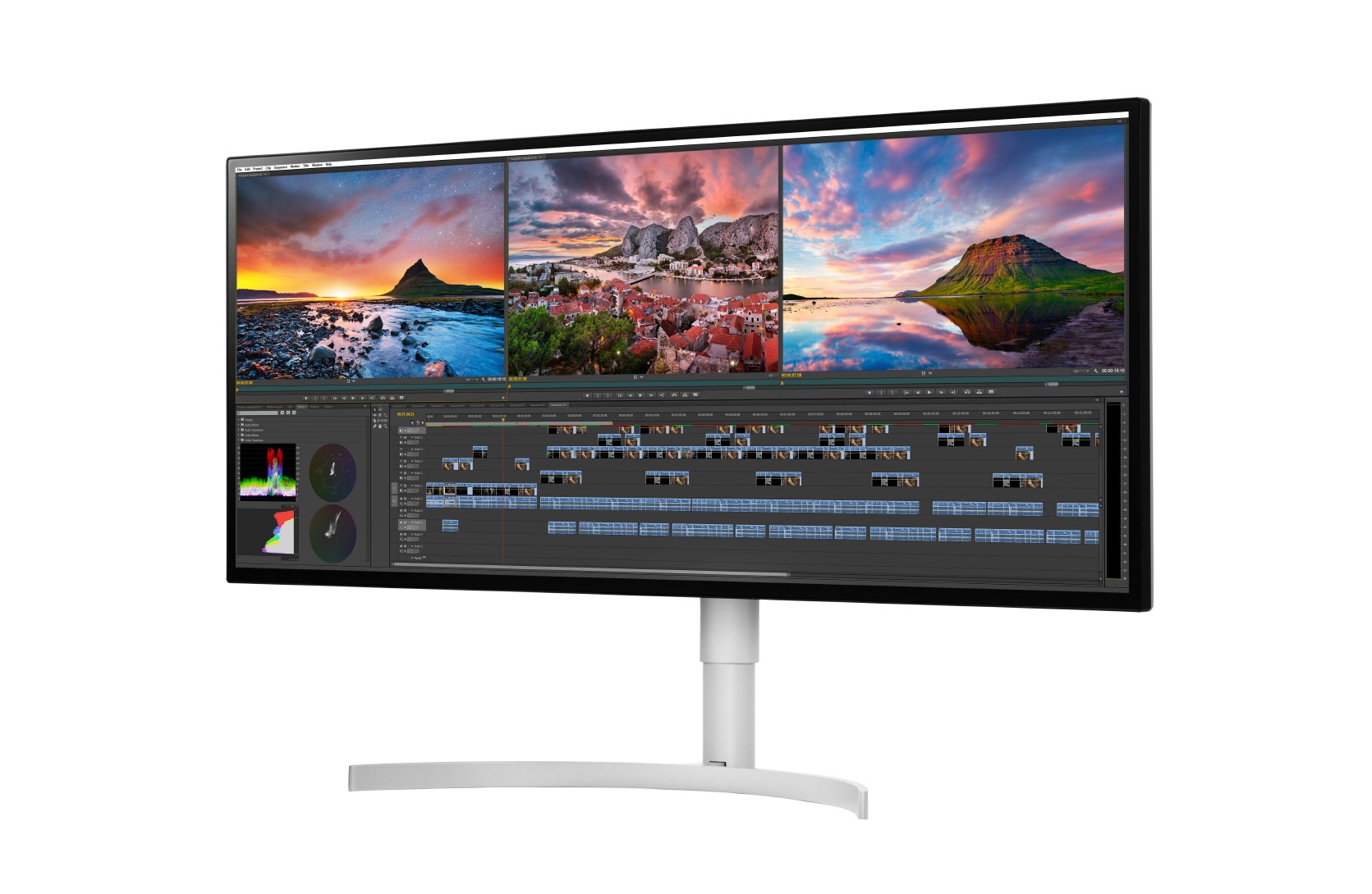Layar monitor LG ukuran 34 inci UltraWide seri 34WK95U tampil dyngan resolusi 5K (5120 x 2160 piksel)
