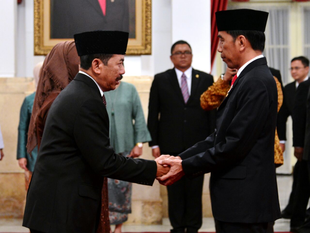 Presiden Joko Widodo hari ini melantik Djoko Setiadi menjadi Kepala Badan Siber dan Sandi Negara. (Foto: Setpres)