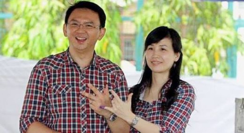 Basuki Tjahaja Purnama alias Ahok bersama dengan istrinya Veronica Tan