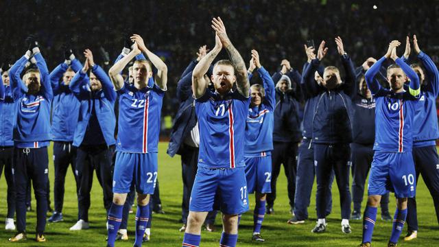 Tim Islandia saat memastikan lolos ke Piala Dunia 2018. foto;dok