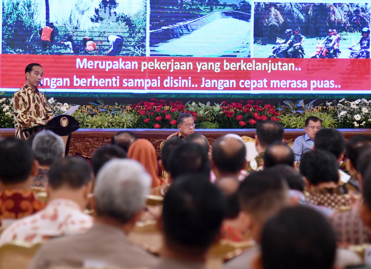 Presiden Joko Widodo saat memimpin Rapat Koordinasi Nasional Pengendalian Kebakaran Hutan dan Lahan Tahun 2018 (Foto: Setpres)