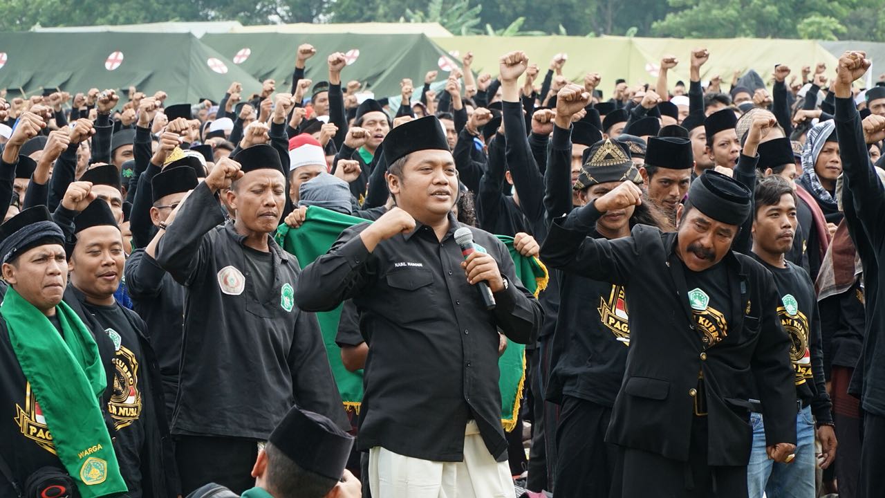 SEMANGAT: Ketua Umum Pagar Nusa, M. Nabil Haroen dalam Silaturahmi Pagar Nusa se-Sumatera Selatan, di Tuga Jaya, Ogan Komering Ilir, Sumsel. (