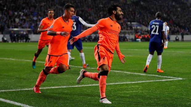 Mohamed Salah dan Roberto Firmino mencetak satu gol ke gawang FC Porto. (Foto: Reuters)