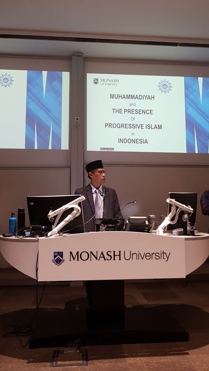 Haedar Nashir, Ketua Umum PP Muhammadiyah di Universitas Monash, Australia. (foto: ist)