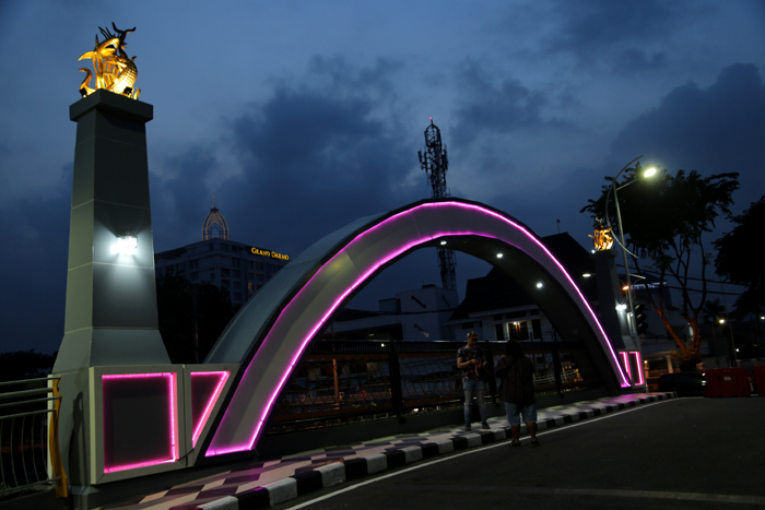 Jembatan Ujung Galuh, di jalan Darmo Kali, Surabaya. (Foto: frd/ngopibareng.id)