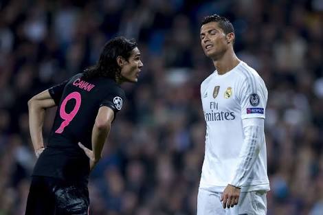 Penyerang PSG, Edison Cavani adu tajam lawan bintang Real Madrid Ronaldo, malam nanti. 