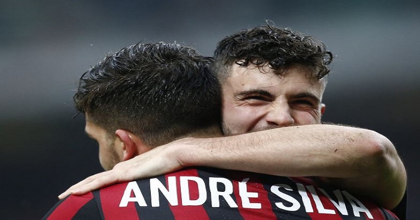 Pemain AC Mian Andre Silva menjadi penentu kemenangan atas Chievo. foto;afp