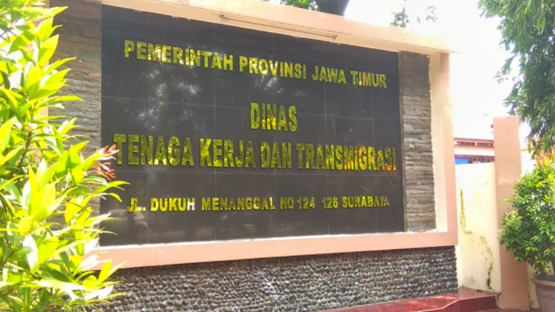 Dinas Tenaga Kerja dan Transmigrasi, Jawa Timur. (Foto: ngopibareng) 