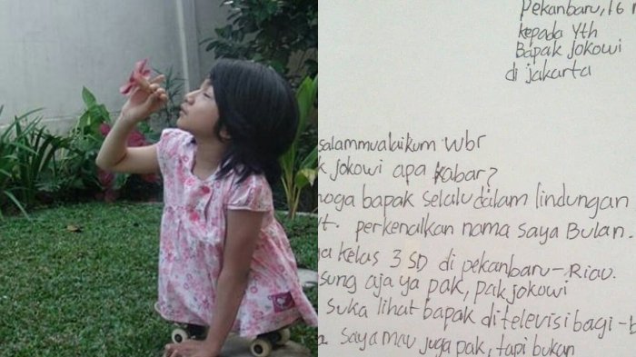 Bulan dan surat yang ia tulis untuk Jokowi. (Kolase)