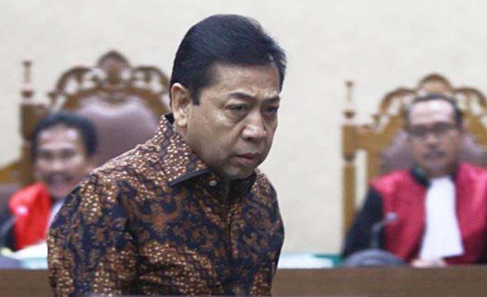 Setya Novanto pada sidang pengadilan di Pengadilan Tipikor Jakarta hari Kamis 22 Maret kemarin  mengajukan permohonan sebagai  Justice Collaborator. (foto: tribun)
