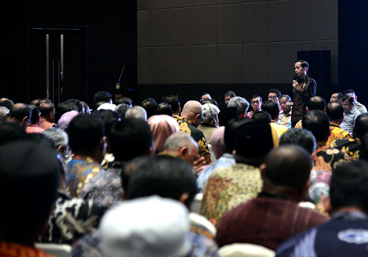 Presiden Jokowi beri pengarahan kepala daerah di Rapat Kerja Pemerintahan di Jakarta. (Foto Biro Pers/Setpres)