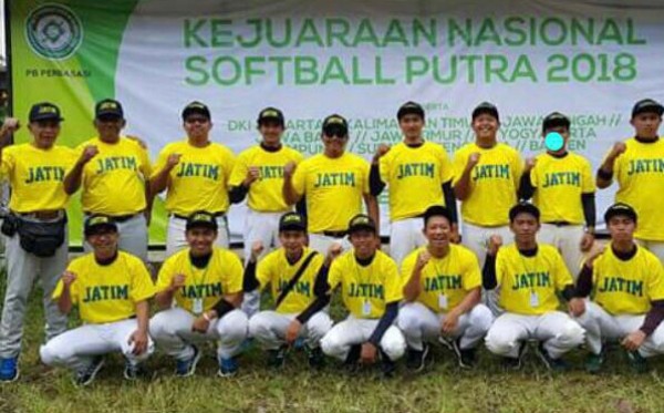 Tim Sofball Putra Jatim di Kejurnas 2018. 