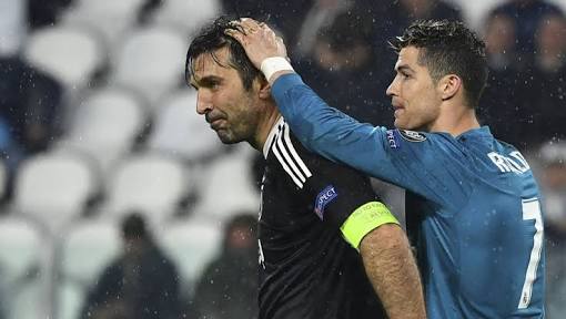 Pertemuan bintang Real Madrid Ronaldo dan kiper Juventus Buffon di leg pertama. 