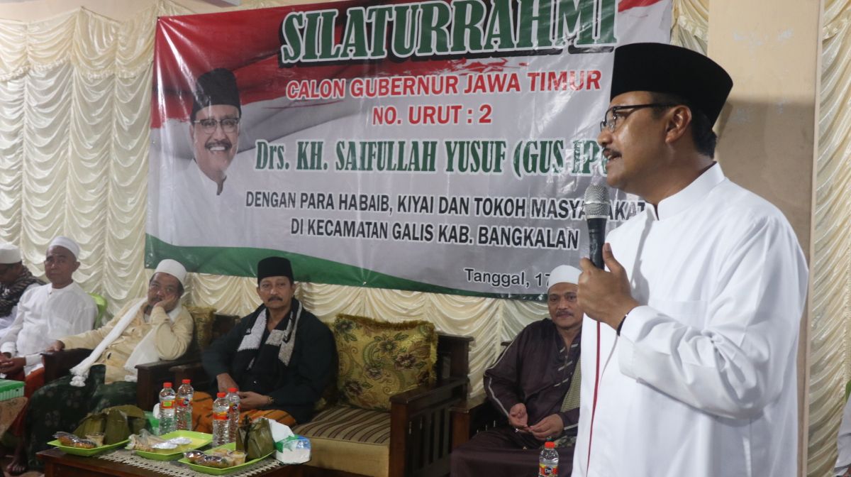 Calon Gubernur Jawa Timur, Saifullah Yusuf (Gus Ipul), melakukan silaturrahmi bersama tokoh masyarakat di Bangkalan, Selasa, 17 April 2018. (Foto: Ist)