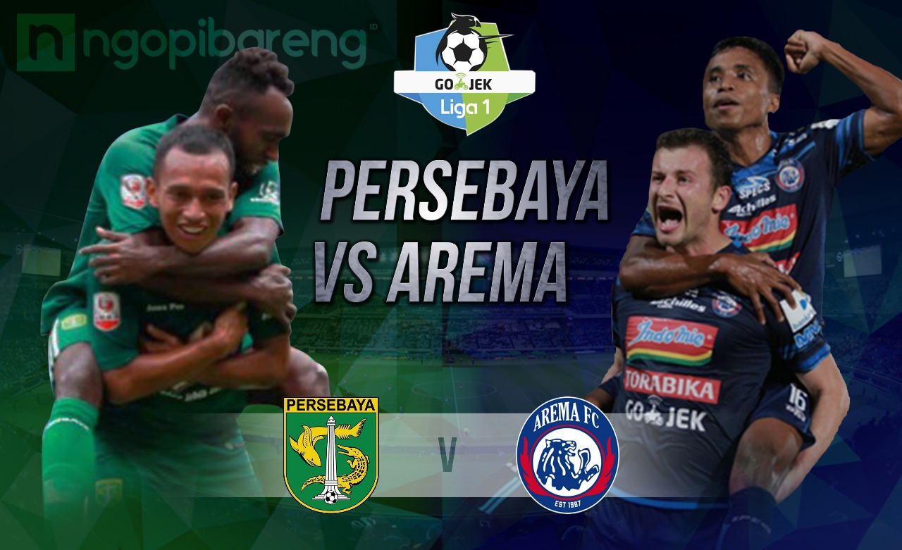 Ilustrasi Persebaya vs Arema FC. (Foto: ngopibareng)