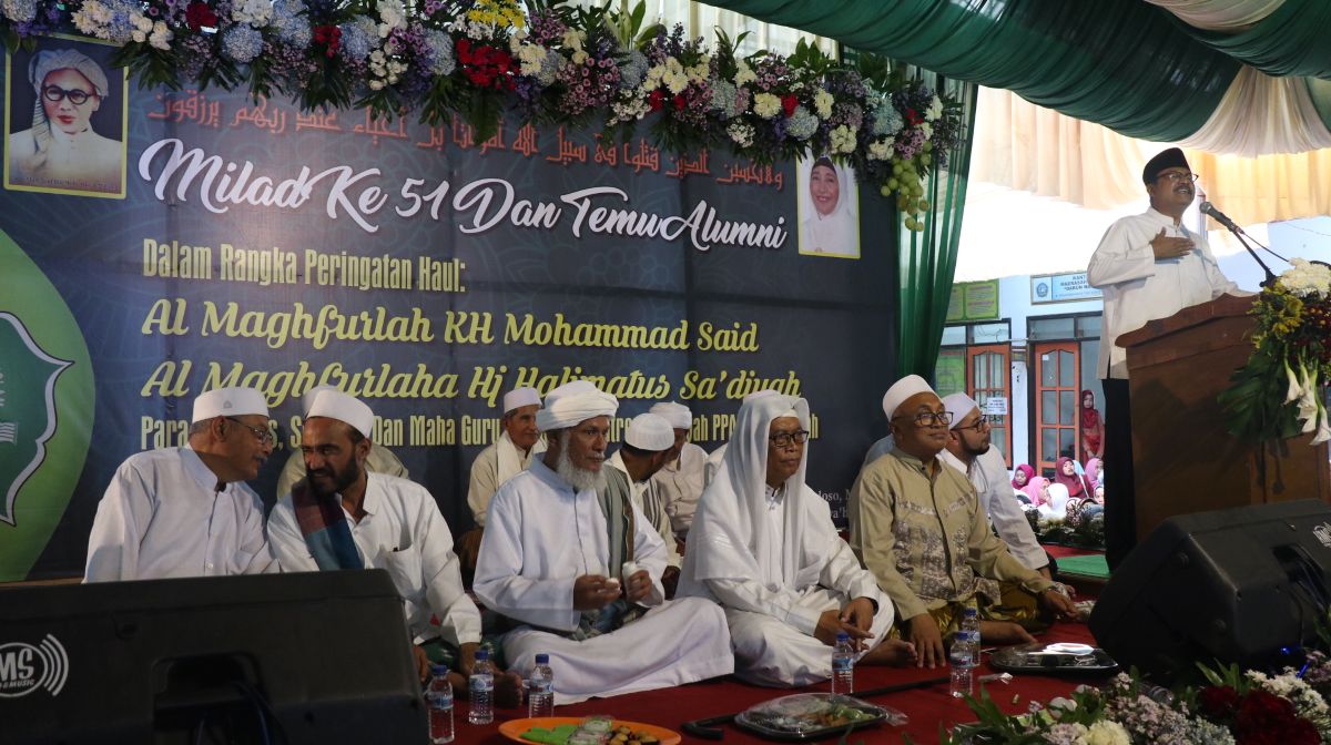 Gus Ipul menghadiri Milad ke 51 dan temu alumni Haul KH Mohammad Said di pesantren Darunnajah, Ngijo, Karangploso, Malang,  Rabu, 2 Mei 2018. (Foto: Ist)