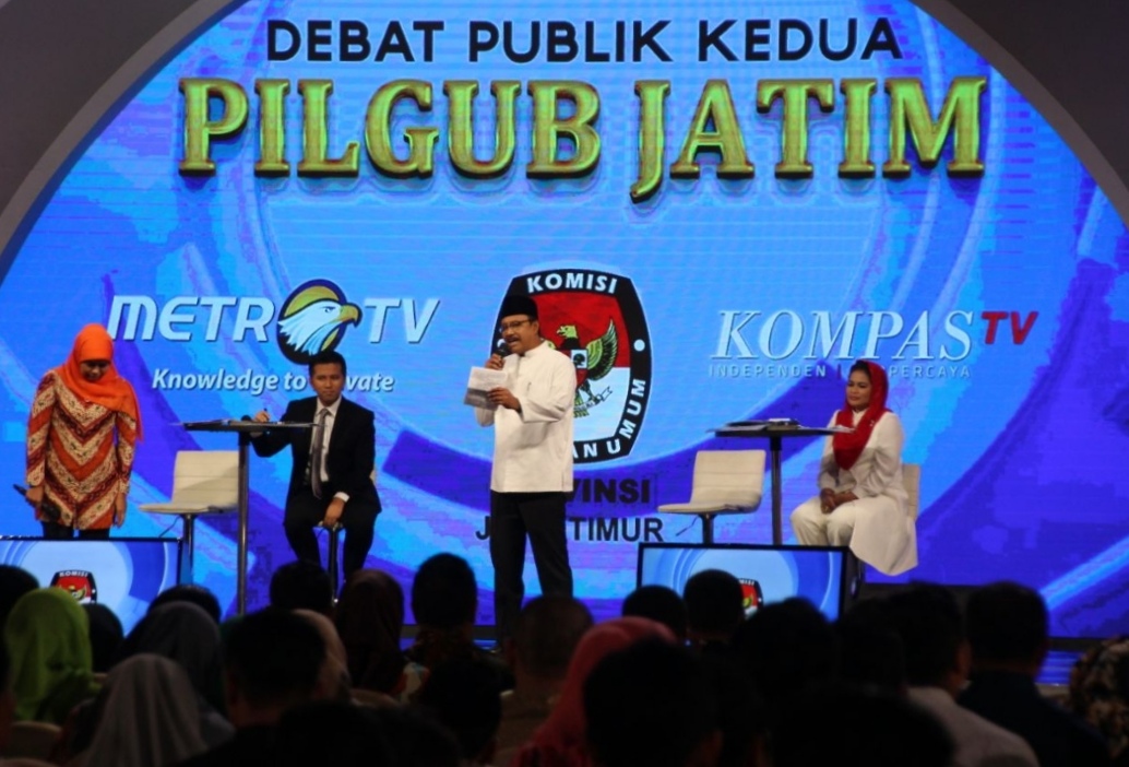 Debat Publik Kedua Pilgub Jatim, Selasa, 8 Mei 2018. (foto: frd/ngopibareng.id)
