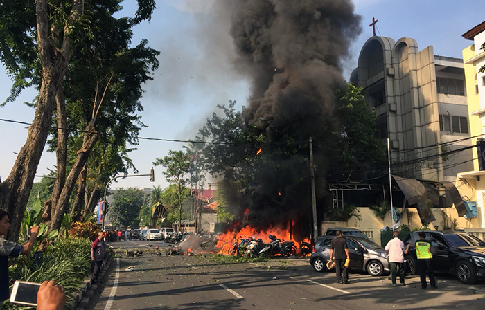 Gereja Pantekosta (GPPS) di Jalan Arjuna juga menjadi sasaran ledakan bom, Sabtu, 13 Mei 2018. 