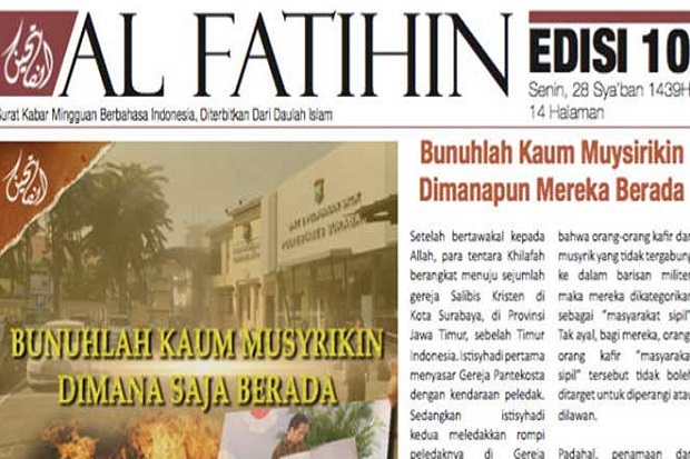 Al-Fatihin, surat kabar propaganda kelompok ISIS berbasa Indonesia. foto:stra