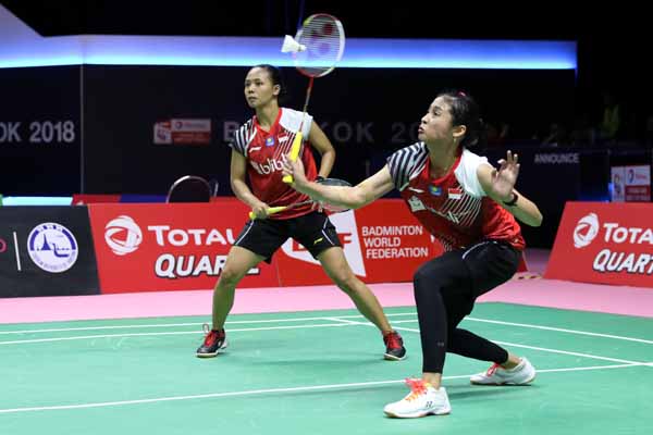Della Destiara Haris/Rizki Amelia Pradipta memastikan kemenangan Indonesia atas Malaysia. foto:badminton.org