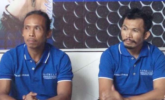 Pesilat Yayan Ruhian (kiri) dan Cecep Arif Rahman. (foto:nanien yuniar/antara)