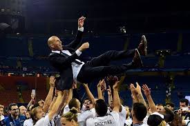 Zidane merayakan pesta juara Liga Champions