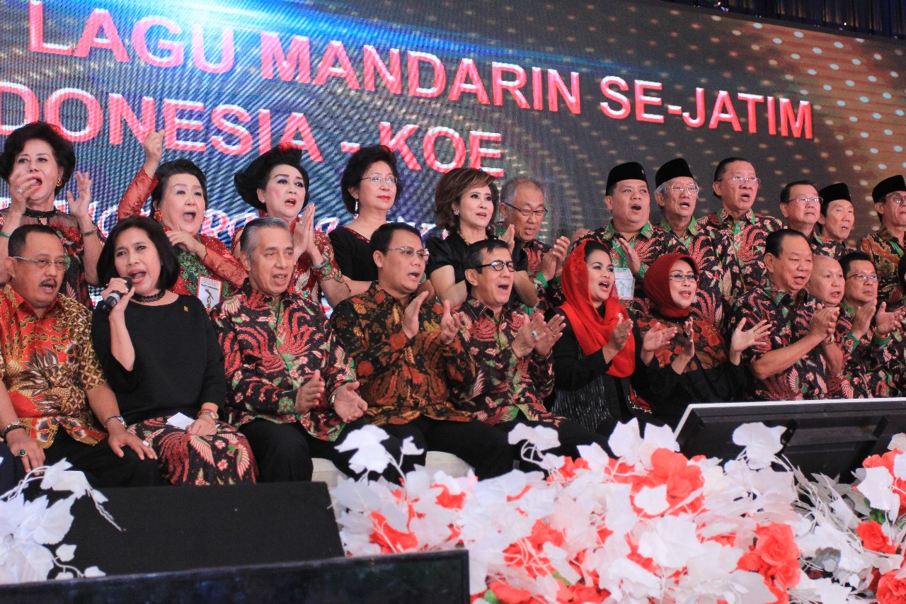 Puti Guntur saat menghadiri Festival lagu Mandarin, Minggu, 3 Juni 2018 di Surabaya