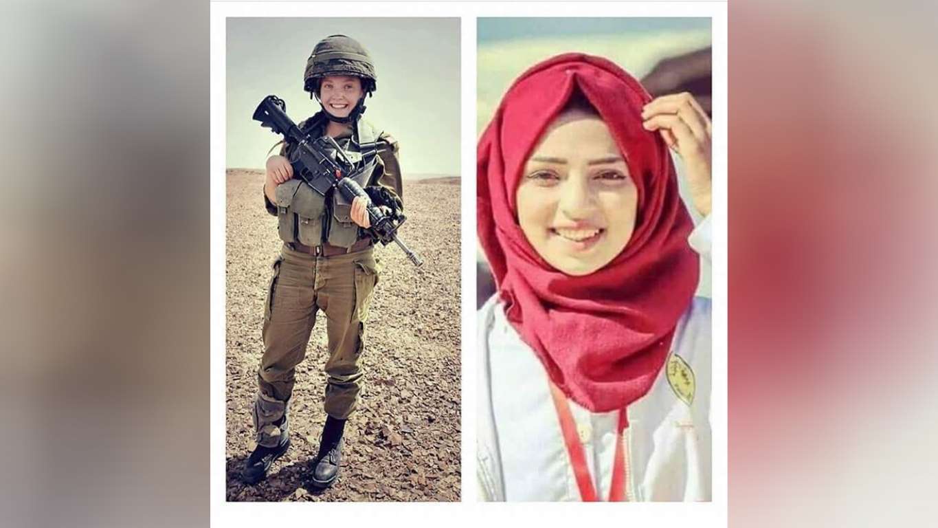 Rebecca (kiri), anggota dari Pasukan Pertahanan Israel (IDF), diduga penembak Razan Najjar. foto: NYTimes.