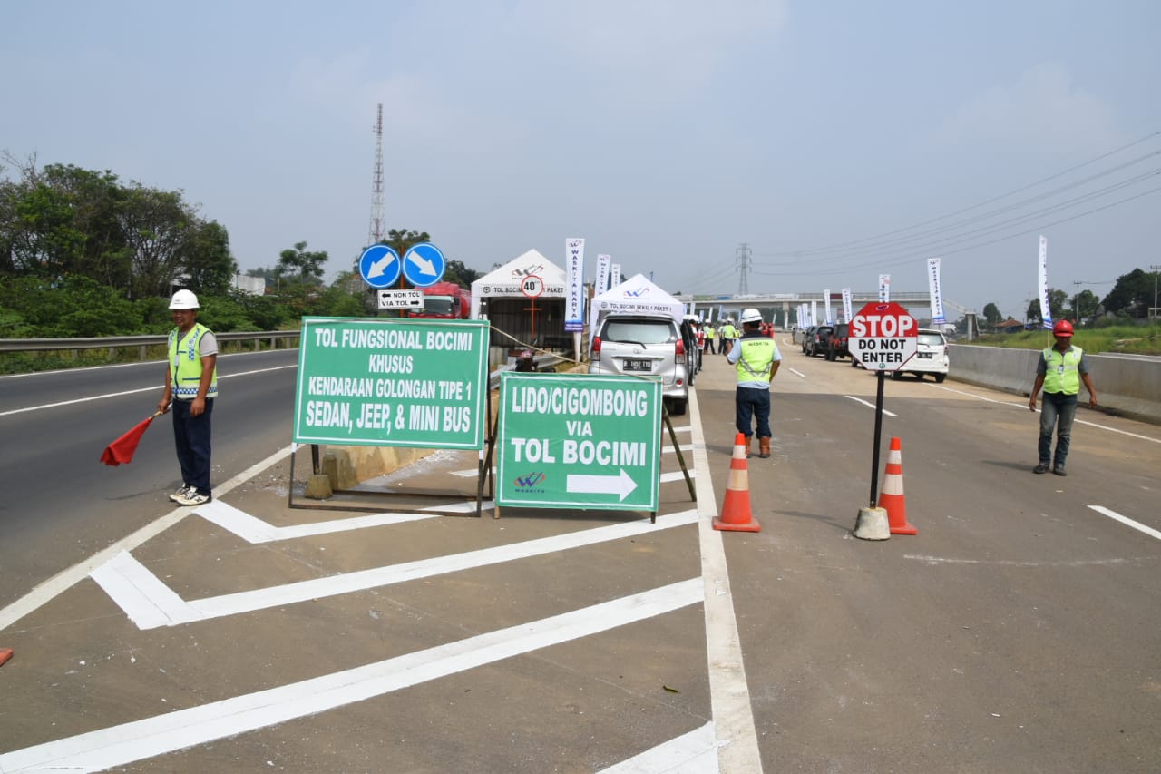 Tol Bocimi Seksi I Ciawi-Cigombong, sepanjang 15,3 Km dan akan dibuka secara fungsional tanpa tarif mulai Jumat, 8 Juni 2018, hingga H+7 Hari Raya Idul Fitri 1439 pada 24 Juni 2018.