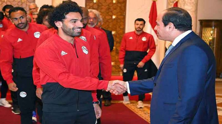 Mohamed Salah ketika dijamu Presiden Mesir Abdel Fattah el-Sisi