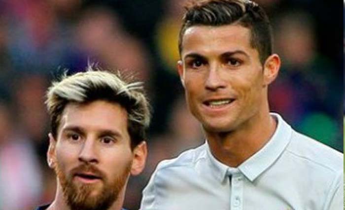 Bintang Argentina Lionel Messi dan bintang Portugal Christiano Ronaldo. (dok. afp)