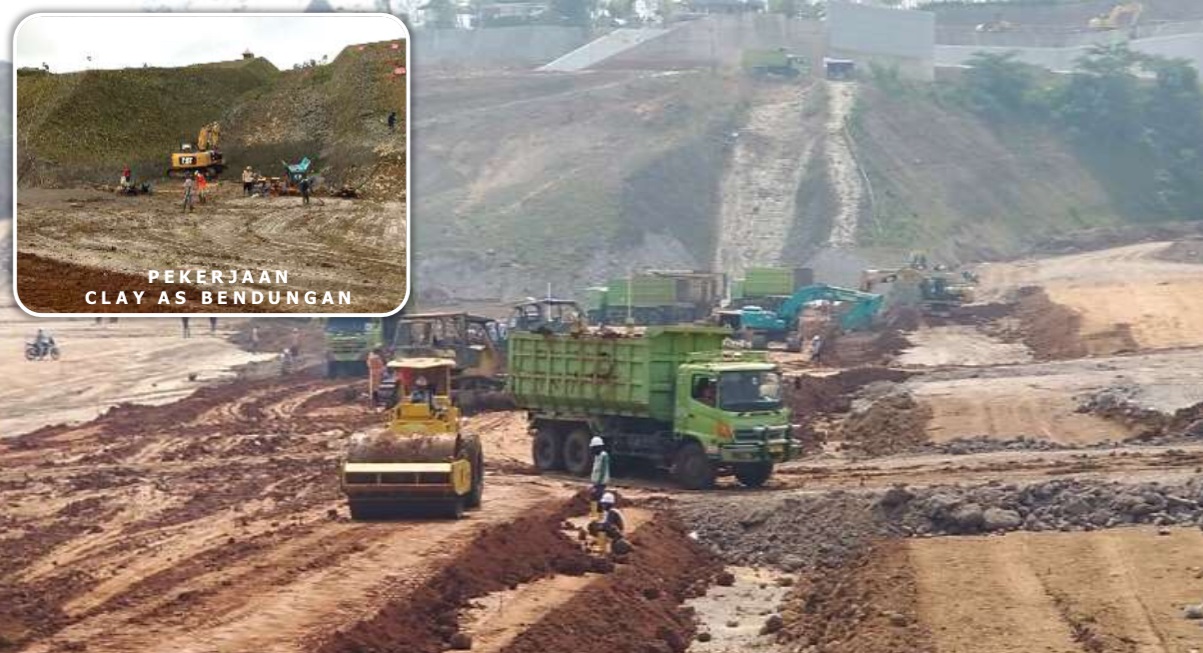 Progres pembangunan Bendungan Gondang di Kabupaten Karanganyar, Jawa Tengah. (Foto: Dok PUPR)