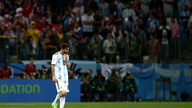 Liionel Messi saat frustasi menghadapi Kroasia di babak penyisihan grup