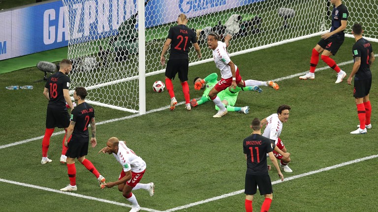 Mathias Jorgensen mencatatkan sebagai pencetak gol tercepat di Piala Dunia 2018