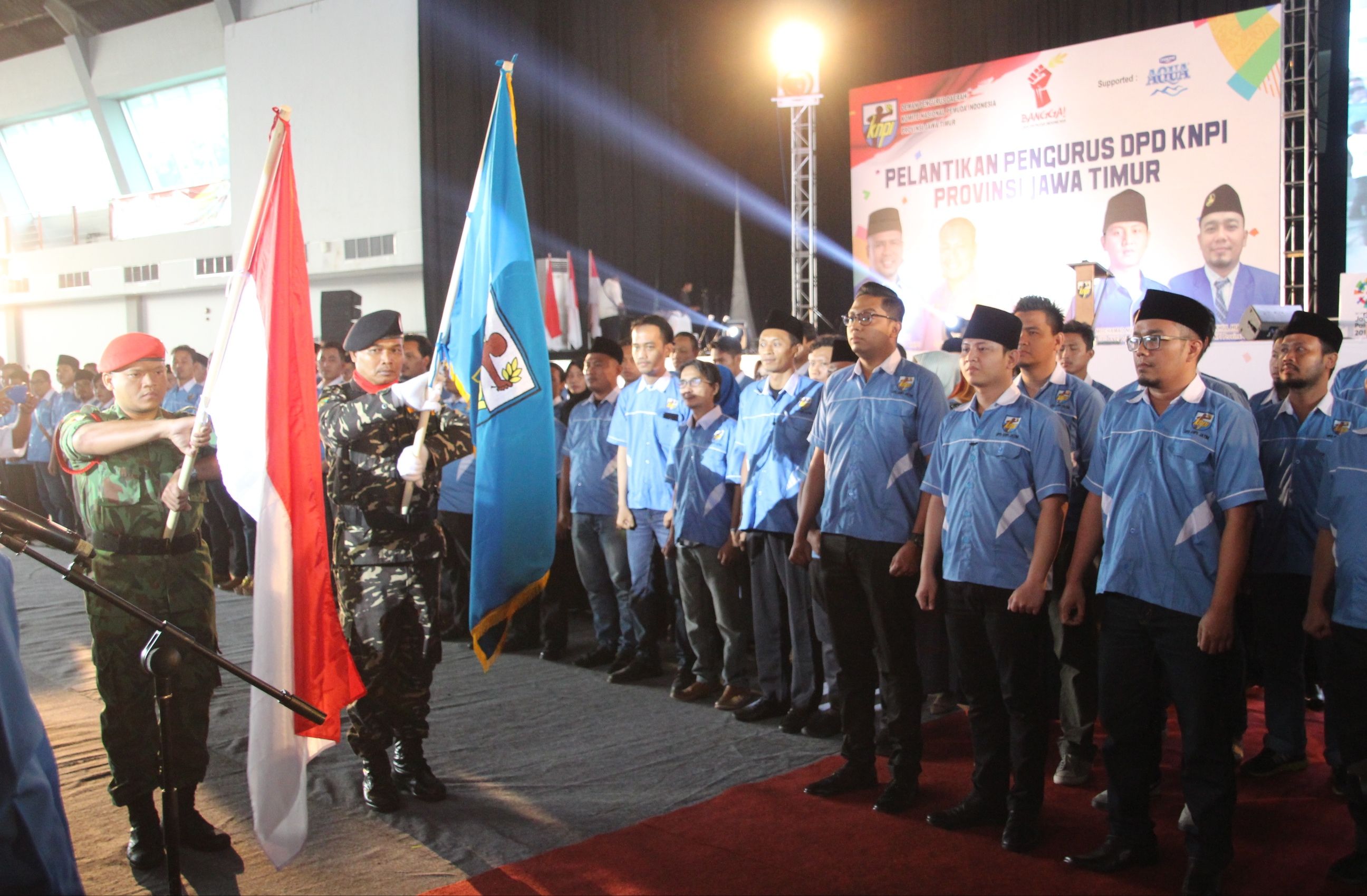 Pelantikan Pengurus DPD KNPI Jatim periode 2018-2021, di JX Internasional Surabaya, Sabtu, 21 Juli 2018. (foto: farid/ngopibareng.id) 