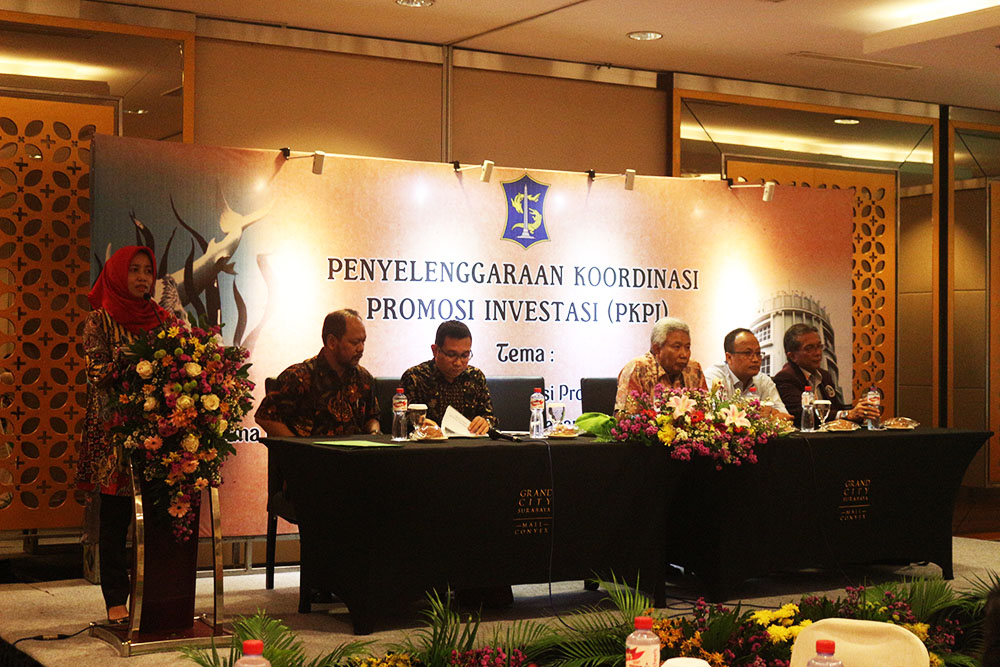 Acara penyelenggaraan koordinasi promosi investasi, di Diamond Meeting Room, Grand City Mall Surabaya, Kamis, 26 Juli 2018. 