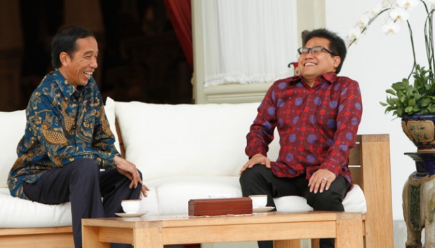 Presiden Jokowi bersama Ketum PKB Muhaimin Iskandar. Foto : Antara