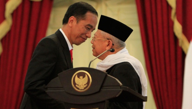 Presiden Jokowi bersama Makruf Amin