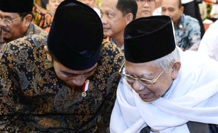 Presiden Jokowi dan KH Ma'ruf Amin dalam suatu acara beberapa waktu lalu. (Foto: tut)