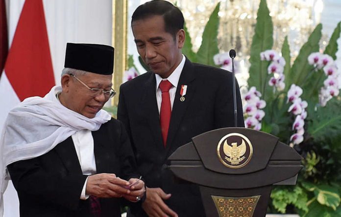 Presiden Joko Widodo (Jokowi) dan KH. Ma'ruf Amin.